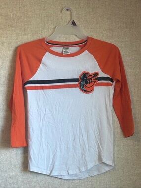PINK Victoria's Secret Baltimore Orioles Raglan Long Sleeve Tee